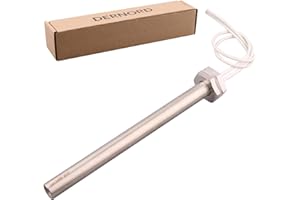 DERNORD 1 Inch Heating Element Cartridge Type Electrical Brewing Water Heater BSP Thread Stainless Steel Flange (240V 2400W)