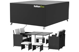 rattantree Garden Furniture Covers Waterproof,125x125x74cm 420D Oxford Fabric Patio Chair Table Covers with Dust-proof,Anti-UV Rattan Furniture Covers Outdoor Indoor