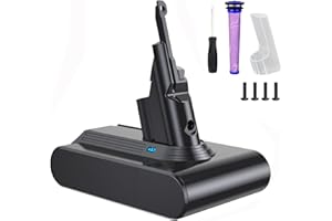 6000mAh Batterie Dyson V7, BuTure Batterie pour Dyson V7 SV11 Animal Extra Absolute Fluffy 21.6V Dyson V7 Batterie avec 1 Pré-Filtre et 1 Tournevis