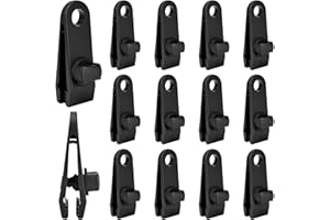 ‎CONJURAIDE CONJURAIDE 12 Stück Planenspanner, Schwarz Planenclips Planenbefestigung Tarp Planen Zeltplanen Clips Kunststoff Sonnensegel Klemmen Planenklammern für Poolplane Banner Sonnensegel