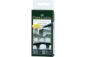 Faber-Castell Pitt Artist Brush Pen Wallet - Shades of Grey (6 Colours)