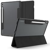 Spigen Galaxy Tab S10 FE Plus ile Uyumlu Kılıf Ultra Hybrid Pro Manyetik Stand &ouml;zellikli Sararmaya Dayanıklı Siyah Şeffaf Kap