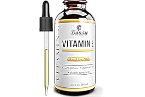 Kanzy Huile de Vitamine E Visage Cosmetique, D-Alpha-Tocophérol 100% Naturelle Vitamine E Huile Pour Cheveux, Visage et Corps, Anti-âge Anti Rides Vitamine E 60ml