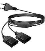 2M Rallonge de Câble d'alimentation, Câble D'extension 2 en 1 Européenne vers Double Prise Européenne de Type C, 0,75 mm² Max. 2.5A/250V pour Lampe de Projecteur de Moniteur D'ordinateur TV PC, Blanc 2M Rallonge de Câble d'alimentation, Câble D'extension 2 en 1 Européenne vers Double Prise Européenne de Type C, 0,75 mm² Max. 2.5A/250V pour Lampe de Projecteur de Moniteur D'ordinateur TV PC, Blanc
