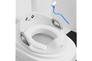 AGAKY Sedile WC per bambini,Riduttori per WC per bambini,Riduttore per WC per bambini con bracciolo e schiena,Ragazzi Ragazze Riduttore WC Adatto per WC rotondo e ovale