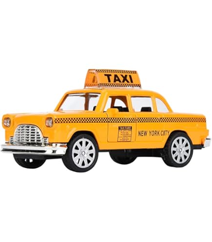 Modellino Taxi In Scala 1:36 - Auto Da Collezione In Metallo Con Porte Aprire E Retro Dettagliato - Foto 13