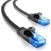 deleyCON 1.5m CAT6 Flat Network Cable 1000 Mbit Gigabit LAN - Cat 6 RJ45 Ethernet Patch Cable Flat Installation - for Interne
