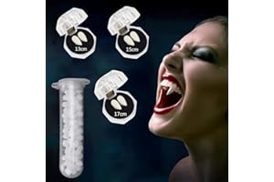 SUJAHHUJIQ 3 Pair Halloween Vampire Fangs with Adhesive, Ealistic Reusable Vampire Teeth for Halloween Party Cosplay Favors Dress Up Accessories Prop Decoration Gift