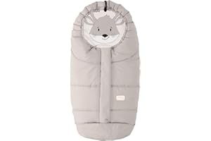 Nuvita 9205 Ovetto Cuccioli | Sacco Universale per Seggiolini Auto con Animaletti | Perfetto per Bambini da 0 a 6 Mesi (80 cm) | Resistente al Freddo fino a -10°C | Sabbia