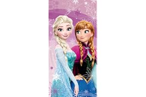 ‎DISNEY Disney Frozen Anna Elsa Ultra Soft Badetuch Strandtuch 100% Baumwolle - Groß 70x140 cm für Mädchen Schwimmen, Dusche & Pool
