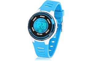 DTKID Orologio Digitale Bambino, 7 Colori Orologio Bambino Ragazzo Ragazza, 3 ATM Impermeabile Sport All'aperto da Polso Bambini con Timer, Sveglia, Calendario