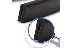 NTG-SOLUTIONS NTG SOLUTIONS perfil goma protector bordes para chapa aluminio, 20m(L), Burlete chapa forma"U"+Adhesivo para perfil aluminio, madera, metal, platicos. (20M)