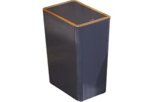 kowaku Cestino della spazzatura stretto da cucina con coperchio a pressione Pattumiera con coperchi per WC Studio Ingresso Garage Lavanderia, Blu da 15 litri