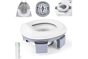 Vasino Portatile per Bambini da Viaggio, Victse Stabile Vasino per Bambini WC con 20 Borsa per Vasino, Riduttore Wc per Bambini con Borsa da Viaggio per Uso Interno ed Esterno