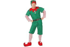 Fannyfuny Costume da Elfo di Uomo Donna,Genitore-Bambino Costumi - Articoli per Cosplay per Bambini E Adulti, costumi per feste cosplay con vestito, cappello, cintura, calza