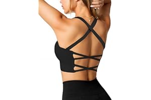 Crewhpo Biustonosz sportowy damski push up biustonosz bez fiszbin wyściełany biustonosz na siłownię biustonosz krzyżowe paski do jogi Jogging Gym S-XL