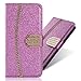 Produktbild Kartenfach Magnetverschluss für Samsung A50, Leder Diamant Loves Funkeln Bling Glitzer BookStyle Slim Ledertasche Schutzhülle Flip Folio Wallet Stand Card Slots Pocket Etui Hülle