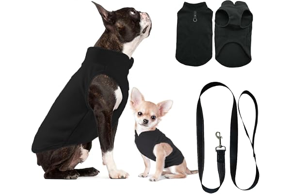 Pull Chien Petite Taille,Pull pour Chien en Polaire,Manteau Chien Petite Taille,Manteau pour Petit Chien,Manteaux d'hiver pour Chiens,Vetement Chien pour Chauds d'automne et d'hiver(Noir,S)