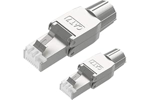 DIFCUL Connettori RJ45 Cat7 Cat6A Connettore di Rete Senza Attrezzi per Cavi di Installazione LAN Cavo di Rete Plug RJ45 Schermato Supporta Custodia in Metallo 2 Pezzi