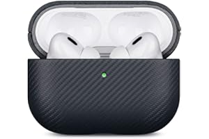 Haobobro [Karbonfaser Textur] AirPods Pro Hülle Case 2019 - Handgefertigt AirPods Pro 1. Generation Hülle mit Tragebandschlaufe - Stoßdämpfende Schutzhülle mit Premium Finish - Hellblau