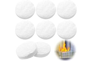 LULUXINXIN 6 Stück Keramikwolle für Bioethanol Tischkamin, Glaswolle Keramik Wolle, Rund Keramikschwamm Keramik Schwamm für Bio Ethanol-kamine Kaminofen Indoor Gel Tischkamin Ceramic Wool Sponges(85x85x20mm)