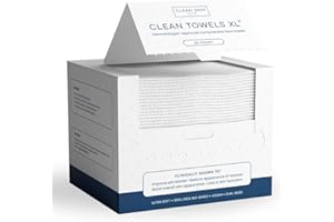Clean Skin Club Clean Towels XL, 100% USDA Biobased Face Towel, Disposable Face Towelette, Makeup Remover Dry Wipes, Ultra Soft, 50 Ct, 1 Pack