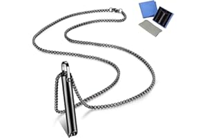 Finrezio Collar Ansiedad Respiración Collar para Dejar Fumar para Mujeres Hombres Collar Atención Plena Estrés Acero Inoxidable para Práctica Respiración para Regalos