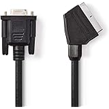 NEDIS Câble SCART Câble SCART | SCART Mâle | VGA Femelle 15p | Plaqué Nickel | 480p | 2.00 m | Rond | PVC | Noir | Sac en Pla