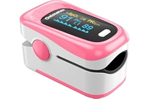 Yohcuro Fingertip Pulse Oximeter with Fast & High-precision SpO2 Measurement, Blood Oxygen Saturation & Pulse Rate Monitoring, Bright OLED Screen with Large Fonts (Pink)