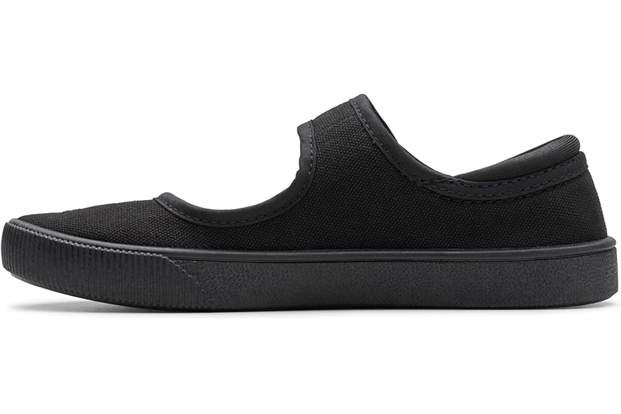 Clarks Girl's Hopper Go School Plimsolls | Durable Canvas Upper | Floral Detailing | Machine Washable | Wide Fit Available