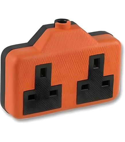 Pro Elec 0138-OR - Presa in gomma 1 banda, 13 A, 250 V, arancione
