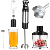 Zhufas Hand Blender 1000 W 5 in 1, 12 Adjustable Speed, Includes Blender, 500 ml Chopper and 700 ml Measuring Cup, Food Proce