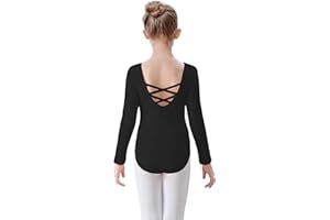 FONLAM Body da Ginnastica Artistica per Bambine Manica Lunga Body da Danza Classica Balletto Cotone
