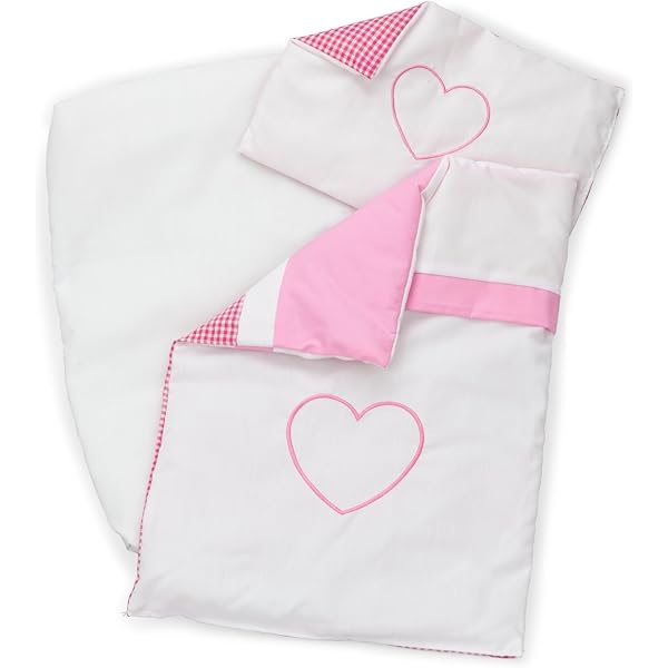 Bettwsche fr Puppenwagen, `Joy` 2-teiliges Set fr Puppen, Puppendecke  mit Kissen fr Puppenbett, Puppenbettzeug beidseitig, aus Baumwolle, :  Amazon.de: Spielzeug
