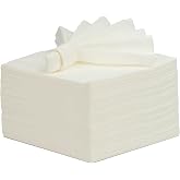 Airlaid Pe&ccedil;ete 40x40 cm (A&ccedil;ık &Ouml;l&ccedil;&uuml;) &ndash; 20x20 cm Katlı, 50&rsquo;li Paket, Kumaş Dokulu, Hijyenik, Premium Sofra Pe&ccedil;etesi (Beyaz)