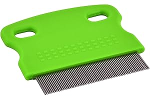 MELGO 1 Pcs Cat Combs, Flea Comb for Cats, Dogs,Lice Tear Stain Remover Combs Fine Tooth Grooming Removal Tool (Green)