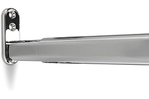 SOTECH 1 st Förlängningsbar teleskopisk garderobskena justerbar oval/stål förkromat/längd: 600-900 mm inkl. lager för gardero