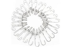 WYAN 25 Pièces Pinces à Linge en Acier Inoxydable,Pince à Longue Queue en Métal,Pince INOX pour Chaussettes,sous-Vêtements,Vêtements,Serviettes