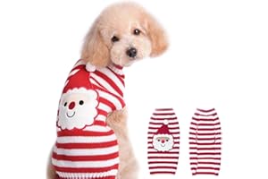 DELIFUR Pull Père Noël Pull pour Animaux de Compagnie Pull de Noël Chien Pulls de Noël Manteau par Temps Froid pour Petits et Moyens Chiens et Chats(Père Noël,S)