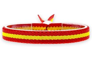 BDM Armband för män och kvinnor med spansk flagga i tyg marinblå, armégrön eller röd. Elastisk och justerbar 10 och 15 mm väl