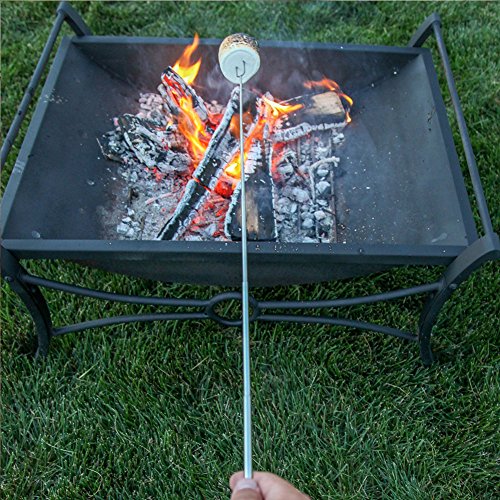 GHB 8 x Grillspieße BBQ Spieße Edelstahl mit Holzgriff 31cm-82cm für Bratwurst Würstchen Hot Dog und Marshmallows und mehr - 3