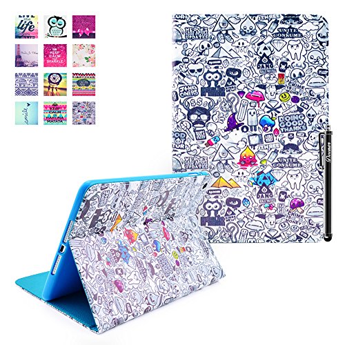iPad Mini 3 Hülle, DEENOR Vintage Painting Style Pattern PU Leder Abdeckung Stand Flip Schutzhülle Hülle für Apple iPad Mini 1/2/3 Generation. (Vintage Painting)