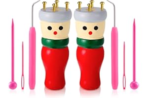VOKMON 2 Pack French Knitting Dolly Set, Knitting for A Beginners Starter Kit for Adults French Knitting Machine, Wooden Spool Knitting Doll for Kids Grandkids, Daughter Or Children, Beginners Knitting Kit