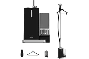 STEAMONE - Steamer Defroisseur Vapeur vertical 2000W 45g/min - Fer Vertical Autonomie 80min (1,2L) - Cable 2m - Élimine 99,99% d'Impuretés - Prêt en 45s - Intuitif, Compact, Performant - EUES200B