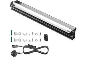 HeatingLux T8 UVB Light Reptile Kit 15W, 10.0 UVB UVA Lighting Combo Kit 18IN, Reptile Light Fixture with Fluorescent Tube for Vivariums, Desert Reptiles, Bearded Dragons, Lizards, Snakes