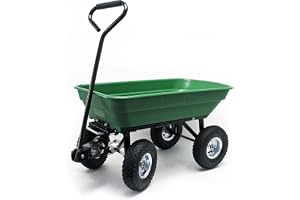 Wiltec Tippbar trädgårdsvagn 200 kg handvagn med tippfunktion, kapacitet 50 l på sluten lastyta, vagn för trädgårdsarbete