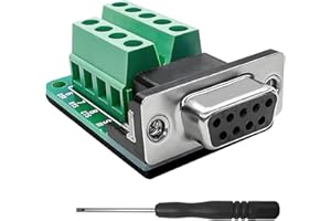 iYueMps DB9 Breakout Connector,DB9 Screw Terminal Block Adapter, RS232 D-SUB 9 pin Female to 9 Way Serial Terminal Breakout Board Connector Signal Module(Female)