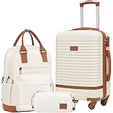 COOLIFE 3 Piece Suitcase Set, 20" Small Suitcase for Short Trips | Travel Suitcase with TSA Lock and 360&deg; Swivel Wheels, Trav