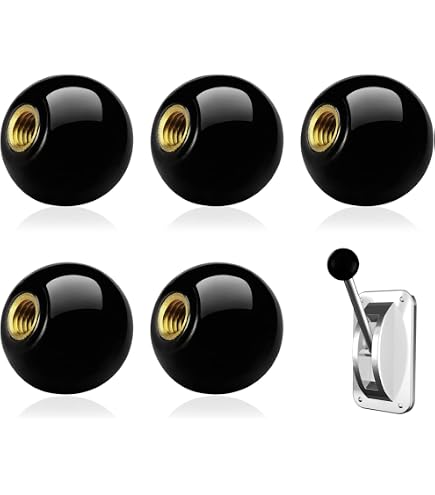 5 Boutons Leviers Bakélite Noirs - Filetage M8 - Diamètre 32mm - Isolation Thermique