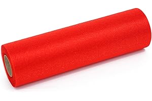 ZADAWERK® Organza - 30 m x 28 cm - 1 Rotolo in rosso